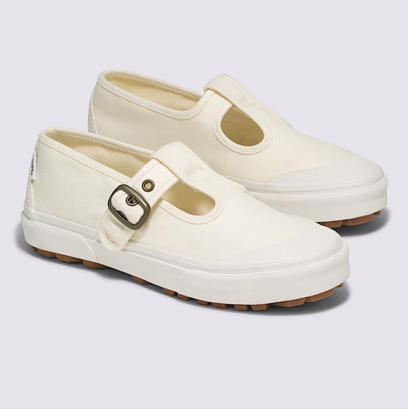 Vans Shoes - Vans Cream Canvas Slip-On Mary Jane Style 93 Shoe Sneaker 8.5